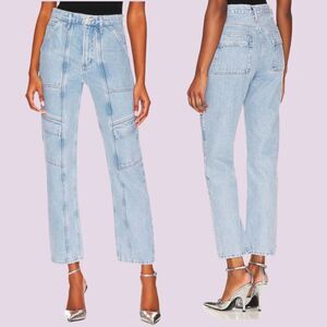 AGOLDE Women’s Cooper Cargo Jeans Size 30 Straight High Rise Light Wash